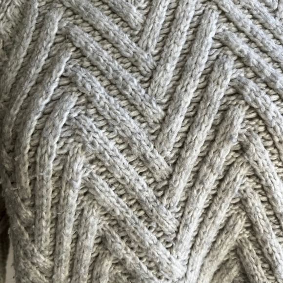 Cozy Chevron Knit Mock Neck Sweater Pullover - Neutral Tones, Stylish & Warm - Picture 7 of 8